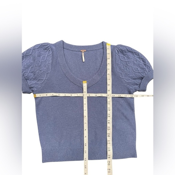 Free People Shirt Womens Annabel 100% Cashmere V Neck Indigo Blue Size Small - Picture 7 of 10
